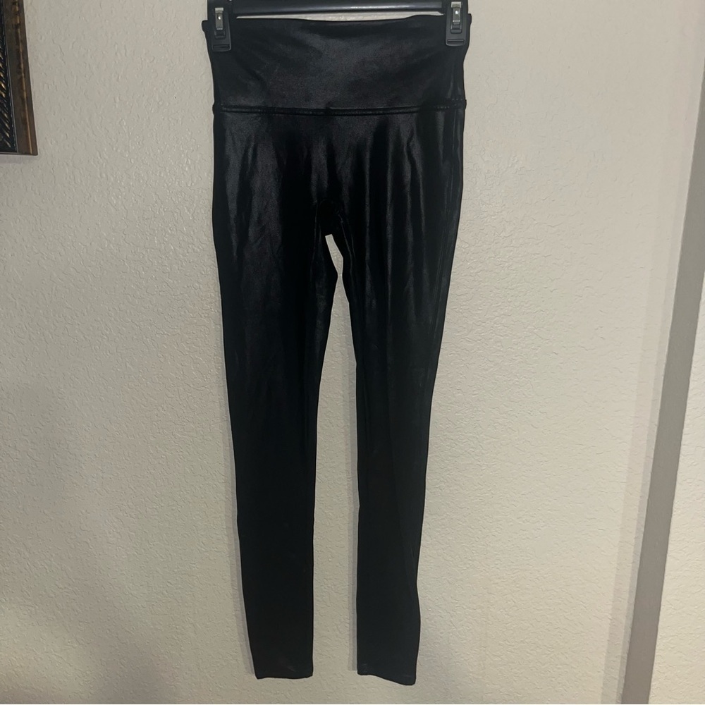 Spanx Black Faux Leather Leggings Size Small